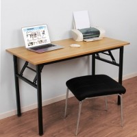 尼德 亚当系列E1级环保钢架折叠台式电脑培训桌子办公AC5BB-E1(120*60)柚木面黑框