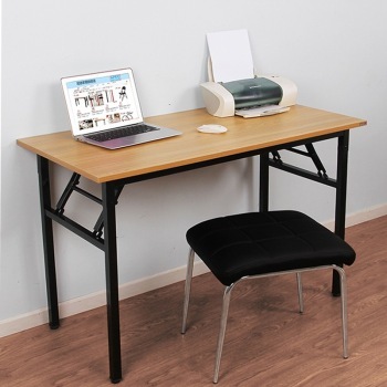 尼德 亚当系列E1级环保钢架折叠台式电脑培训桌子办公AC5BB-E1(120*60)柚木面黑框