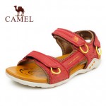 Camel骆驼 新款女士户外凉鞋 2015夏季情侣鞋 真皮魔术贴沙滩鞋