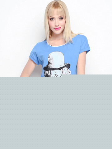 浪漫宣言 休闲人物印花圆领连衣裙R49083322