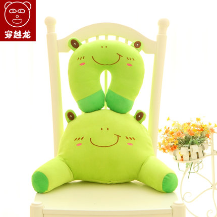 穿越龙 办公室汽车可爱卡通毛绒颈枕+腰枕两件套 10款可选