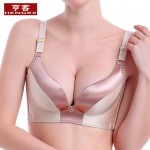 亨客 HK140060 夏季薄款一片式无痕无钢圈女士内衣 小胸深V聚拢调整型文胸 3色可选