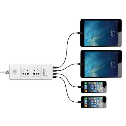 Orico奥睿科 IPC-2A4U 抗浪涌充电USB插座 防雷插排 插线板 接线板排