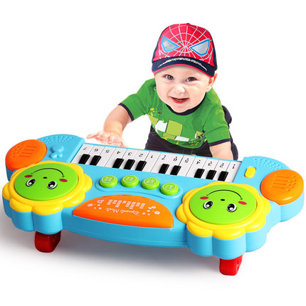 猫贝乐 音乐拍拍鼓电子琴宝宝婴幼儿童早教玩具琴带灯光音效教琴