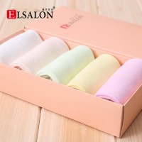 爱尔莎伦 秋冬季日系糖果色可爱女士纯色中筒袜5双装 棉袜 袜子 运动袜