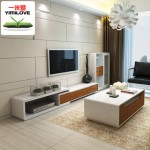 YIMILOVE一米爱 L286伸缩电视柜茶几组合套装 现代简约客厅烤漆电视机柜墙柜