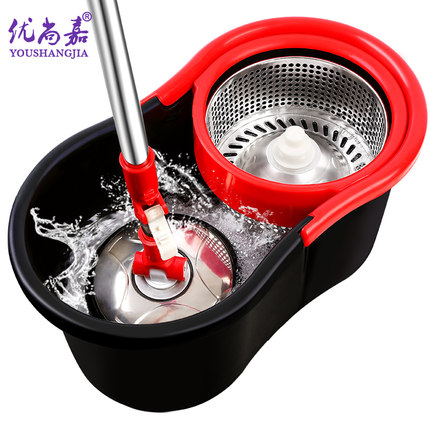 优尚嘉 双驱动手压拖把 桶旋转拖把 木地板拖把 布桶地拖 多款可选