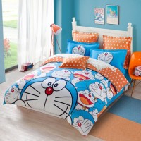 天猫双11预售:lovo罗莱家纺 哆啦A梦卡通儿童纯棉四件套 全棉床上用品 2款可选