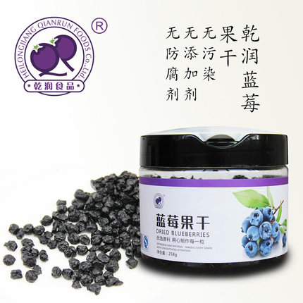 乾润 蓝莓果蓝梅干酸甜开胃蓝莓水果干罐装258g