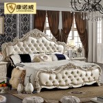 康诺威 kn907欧式床双人床实木床1.8米公主床真皮婚床1.5m田园大床高箱法式家具