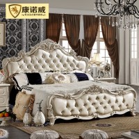 康诺威 kn907欧式床双人床实木床1.8米公主床真皮婚床1.5m田园大床高箱法式家具