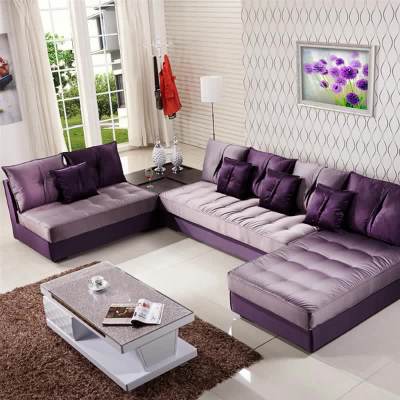 妮尔美 简约现代布艺沙发组合 大小户U型百变客厅 可拆洗定制