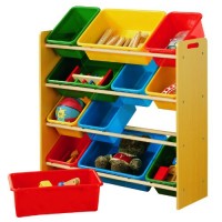 溢彩年华 四层儿童收纳架子 玩具储物架 幼儿园收纳柜EYE2190