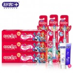 Saky舒客 儿童成长牙膏40g*3支(食品级可吞咽)+儿童成长牙刷超细软毛3支