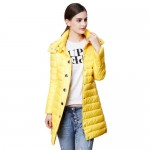 鸭鸭 女式 轻薄羽绒服中长款修身保暖大码外套潮 B-152