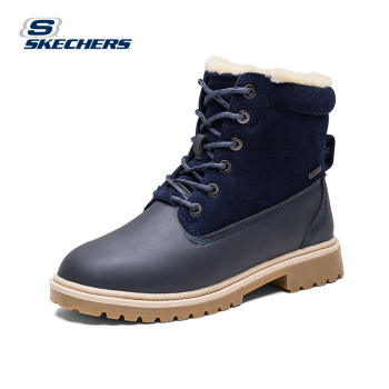 skechers斯凯奇 秋冬新品时尚欧美男靴工装靴大头鞋轻便舒适系带保暖短靴666005 两色可选