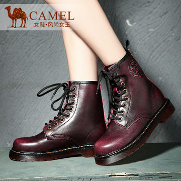 camel骆驼真皮马丁靴 英伦潮流中筒 时尚秋冬 男女靴鞋