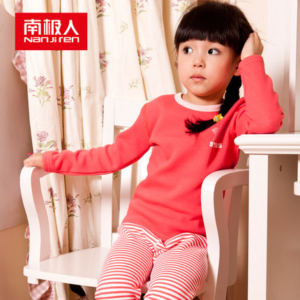 南极人 冬季新款男女童加绒加厚保暖内衣套装 宝宝冬装 多款可选