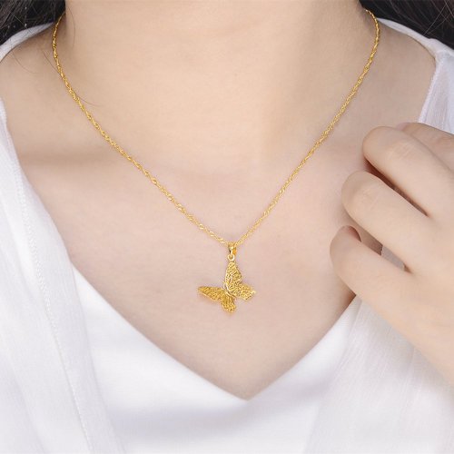 周大生 黄金 蝴蝶足金吊坠 1.56克