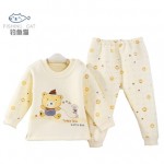 钓鱼猫 冬季婴幼儿宝宝男女童保暖内衣套装 秋衣秋裤套装 3色可选