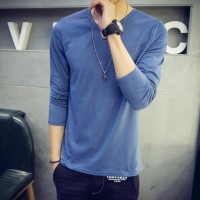JVI 2015秋冬季 男士纯色V领长袖t恤打底衫韩版春秋衣服男潮 多色可选