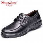 Voncon Leesex 梵克力仕 男士棉鞋冬季加绒真皮保暖商务休闲棉皮鞋男鞋中老年爸爸鞋子系带