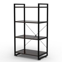 双箭 斯瓦洛四层置物架 书架收纳架储物架 黑色 SJ-1805