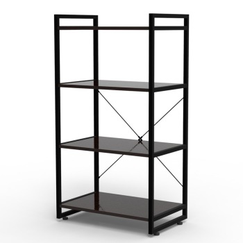 双箭 斯瓦洛四层置物架 书架收纳架储物架 黑色 SJ-1805
