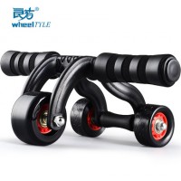良芳 新款欧式健腹轮 腹肌轮健身器材 家用多功能三轮运动滚轮健身轮巨轮+送跪垫送刹车板