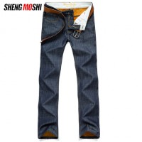 胜魔士 秋冬季新款韩版加绒加厚修身直筒男士牛仔裤潮男装休闲大码长裤子 15款可选