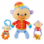 Fisher Price费雪 多功能早教新生儿安抚玩具 猴年新生儿礼盒DNC77 (含安抚小猴1只&摇铃2支)