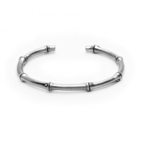 VOVEE 原创定制银手镯手工纯银饰品 990足银复古实心竹子手镯男女