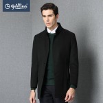 金利来 2015冬季男士羊毛针织立领商务轻便中长款毛呢大衣外套男装