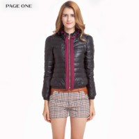 PAGE ONE 佩吉 2015冬季甜美纯色外套女装 短款新品羽绒服 883332