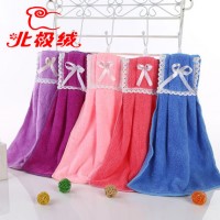 Bejirog北极绒 成人/儿童可爱珊瑚绒厨卫挂式干手巾搽手帕擦手毛巾 2款多色可选