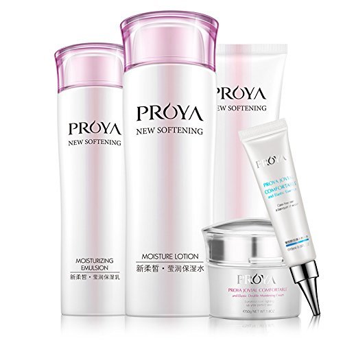 PROYA珀莱雅 新柔皙美白经典护肤明星套装(洗颜霜120ml+保湿乳100ml+玫瑰水120ml+霜50g+精华液15ml)