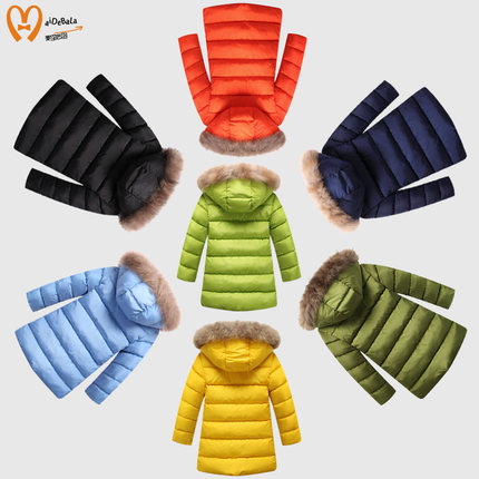 麦的巴拉 男童外套儿童中长款棉衣女童棉服2015新款中大童冬季棉袄童装冬装