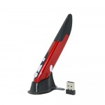 Morjava摩维凯 PL03 无线蓝牙笔形鼠标 多功能电子笔 演示器 上网笔鼠笔型鼠标 2.4Ghz 手写板笔垂直立式鼠标防鼠标手 (红色)