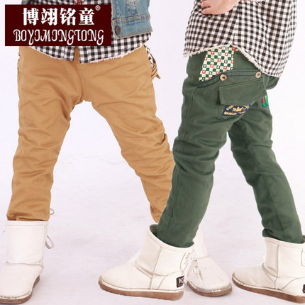 博翊铭童 新款男童加棉裤 宝宝加厚裤子儿童纯棉加绒保暖裤韩版长裤冬季裤