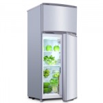 Homa奥马 BCD-118A5 双门小型电冰箱 118升 家用冷藏冷冻/经济适用(拉丝银)