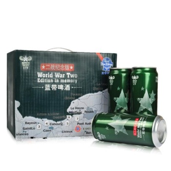 蓝带 啤酒 军罐11度500ML 1*12整箱装