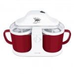 nathome北欧欧慕 NBJ589 家用双筒冰激凌机 冰淇淋机 酒红色