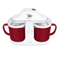 nathome北欧欧慕 NBJ589 家用双筒冰激凌机 冰淇淋机 酒红色