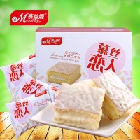 慕丝恋人 白色经典牛奶味蛋糕点1kg 经典牛奶味蛋糕点 恋人早餐