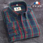 朗蒙 男士长袖格子衬衫 韩版高端水洗复古纯棉衬衫L3C0526 11色可选