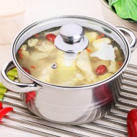 Bayco拜格 不锈钢20CM厨房家用双耳柄可视汤锅煮锅