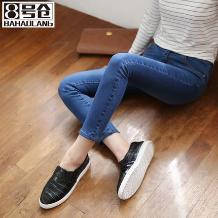 8号仓 春夏季9分裤韩版黑色九分牛仔裤女裤 薄款弹力铅笔小脚裤修身长裤潮