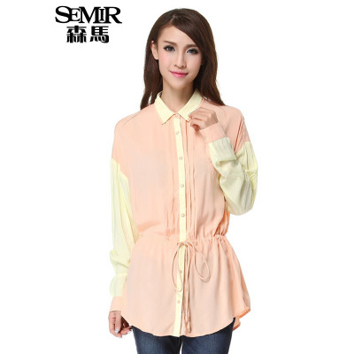 Semir森马 女装长袖衬衫 小蝙蝠袖衬衣 专柜款1y0114050039