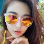 明星款!Icesign艾思格 女式彩膜复古圆形反光蛤蟆太阳镜 大框墨镜 眼镜 8款可选