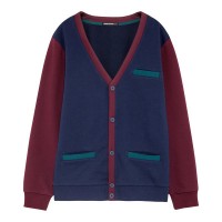 Meters/bonwe美特斯邦威 男式撞色袖及袋口针织开衫 针织衫